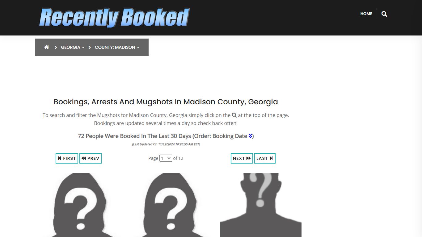 Bookings, Arrests and Mugshots in Madison County, Georgia - Recently Booked