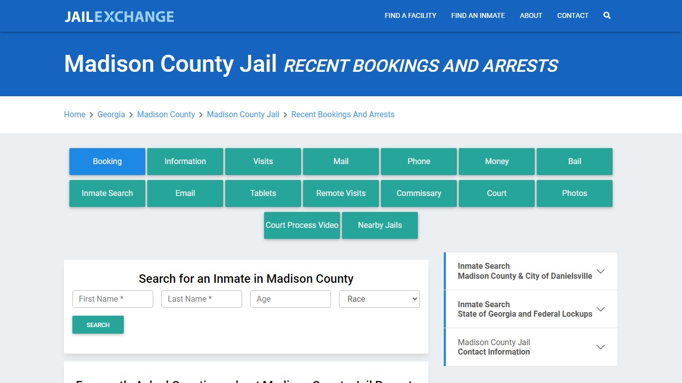 Madison County Jail GA Recent Arrests and Bookings - Jail Exchange